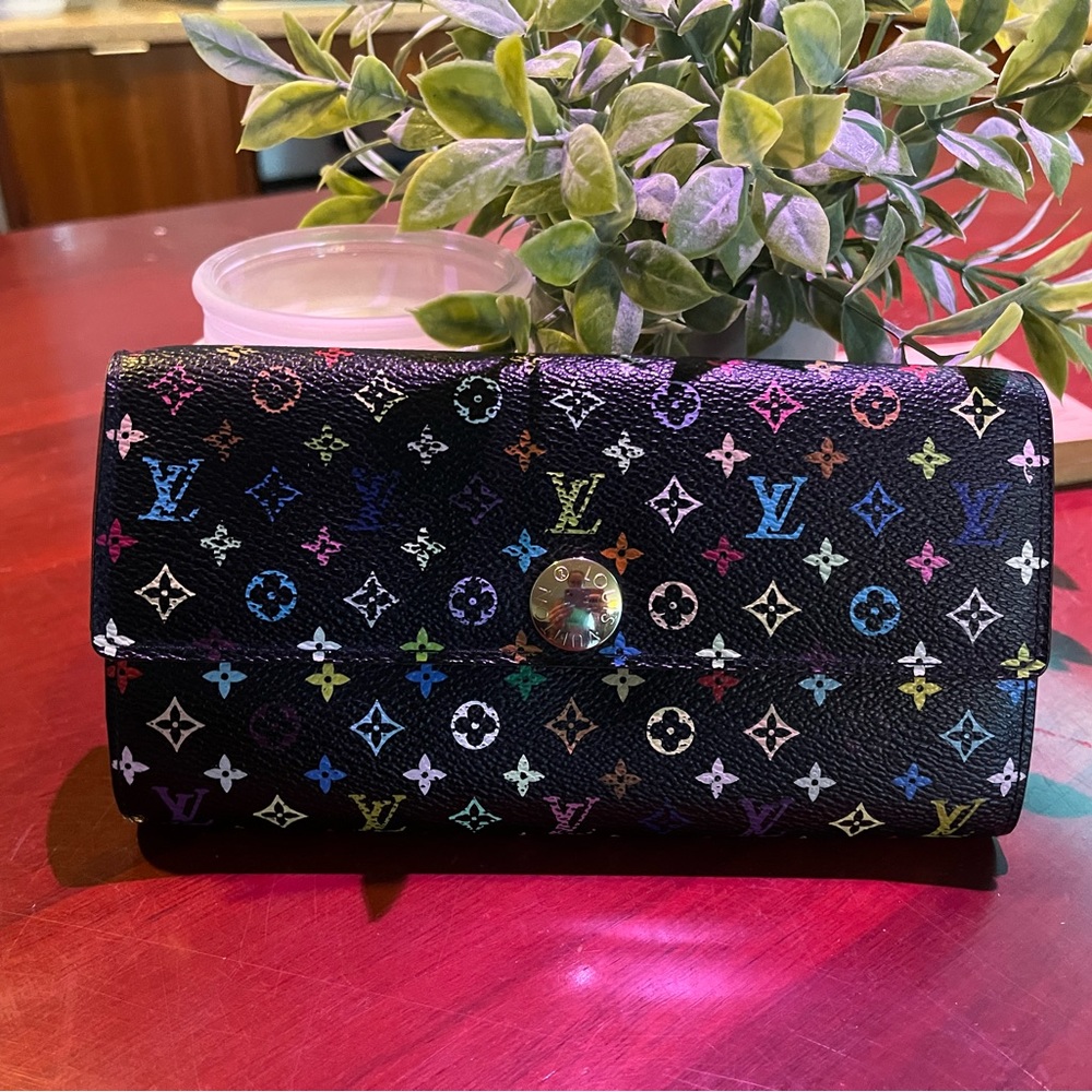 SOLD 💙💙 Authentic Limited Louis Vuitton Monogram Black Multicolor Wallet